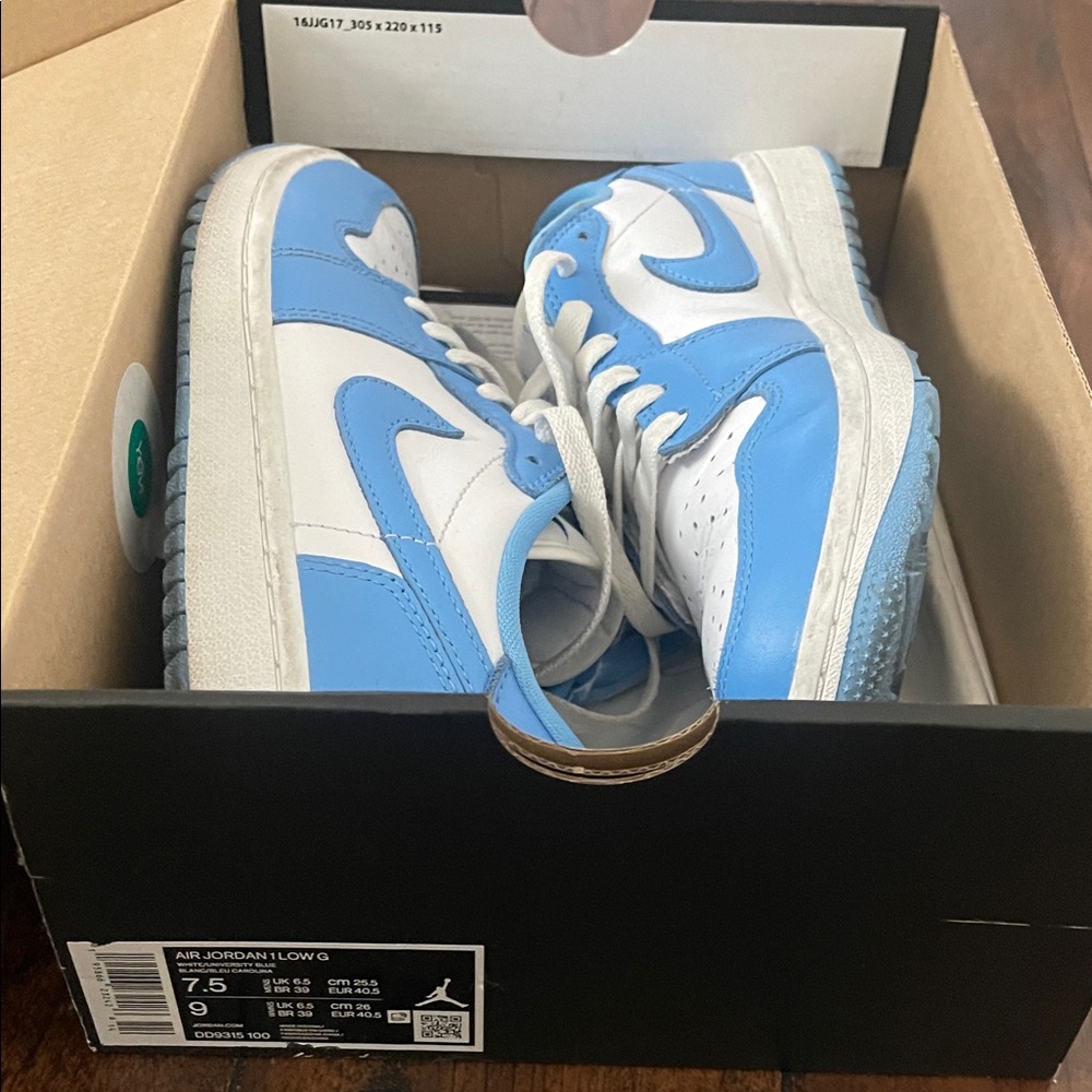 Nike Air Jordan Low Sky Blue and White Shoes